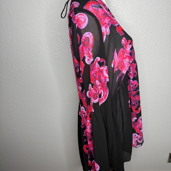 Free People  Intimately  Printed Symphony Sheer Tunic dress. Medium -cp - Picture 6 of 12